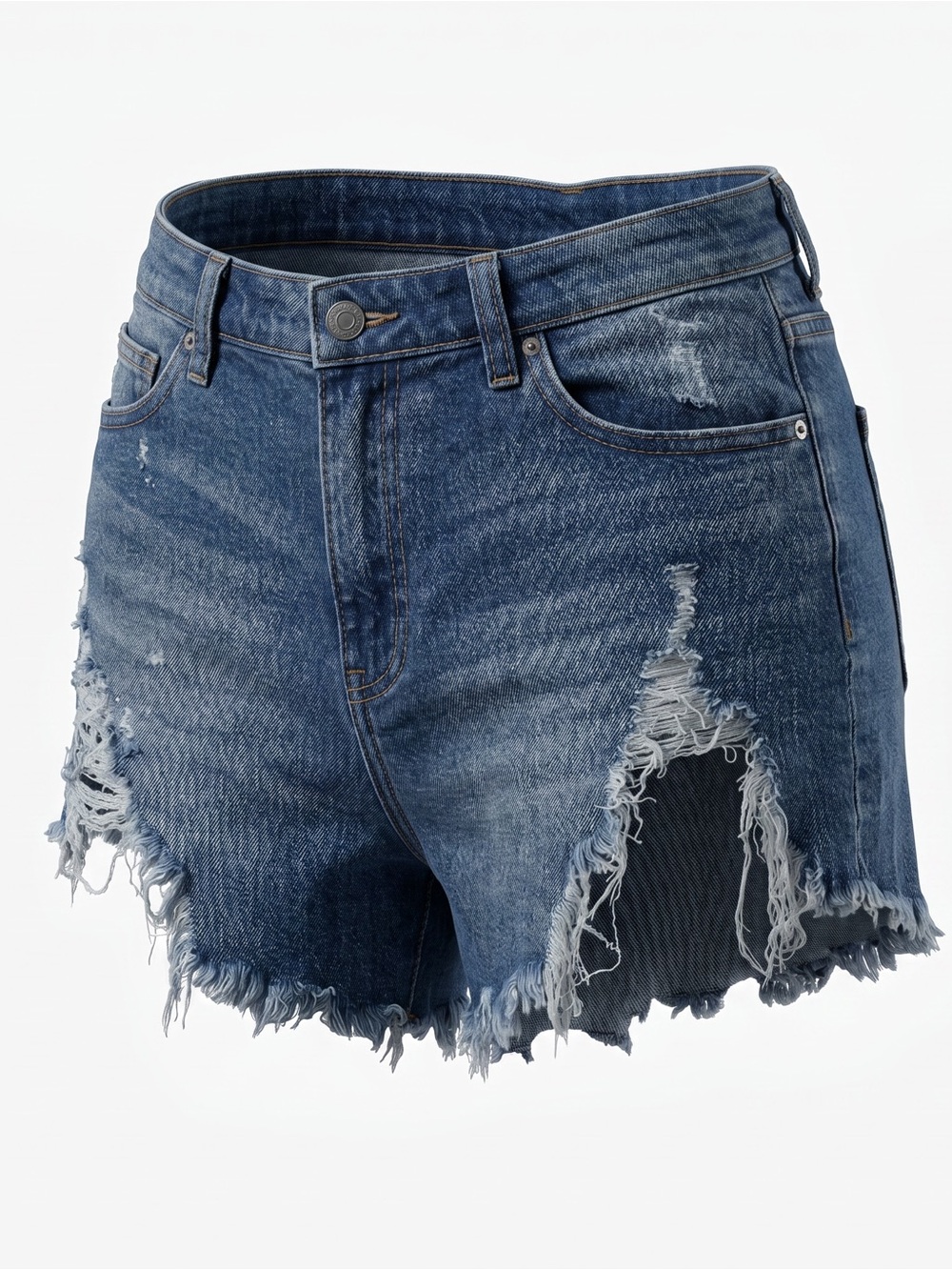 ☀️ Kendall & Kylie • Blue Distressed "The Icon" Denim Shorts • Women's Size 3/R